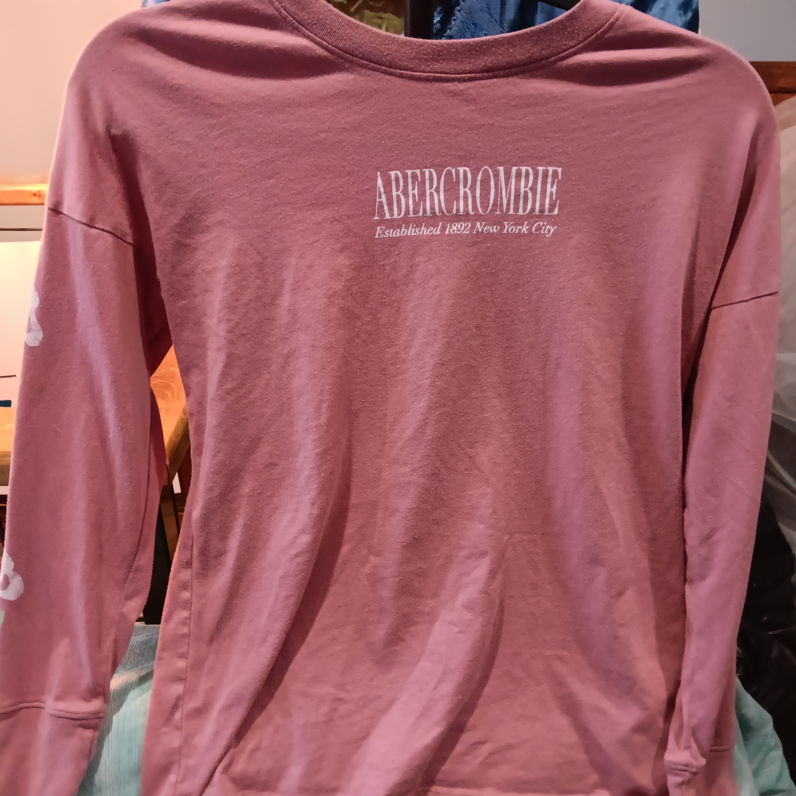 Abercrombie Kids Dusty Rose Long Sleeve Logo Tee